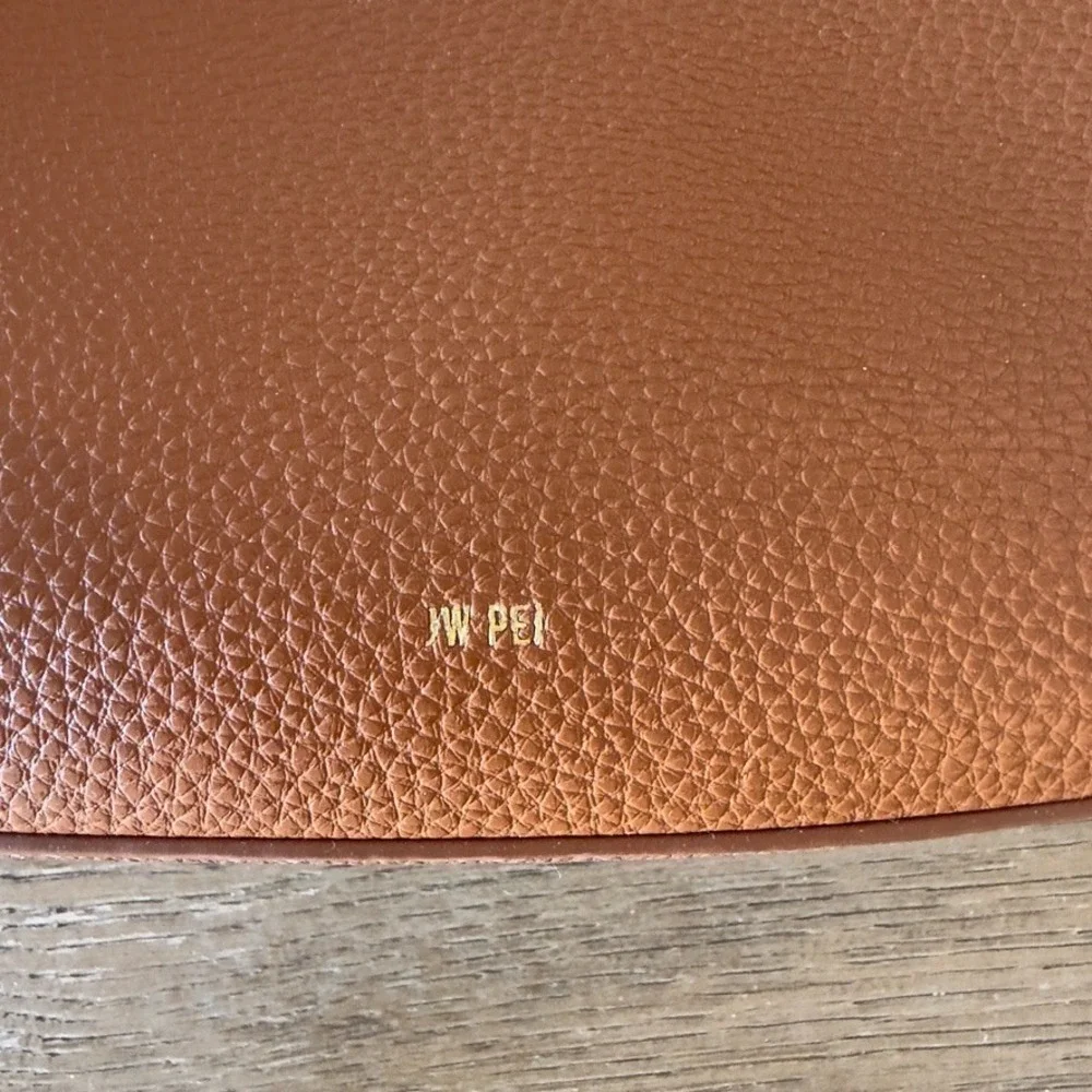 JW Pei Women's Brown Leather Shoulder Bag 'Harlee' Asymmetrical Gold Zipper NWOT